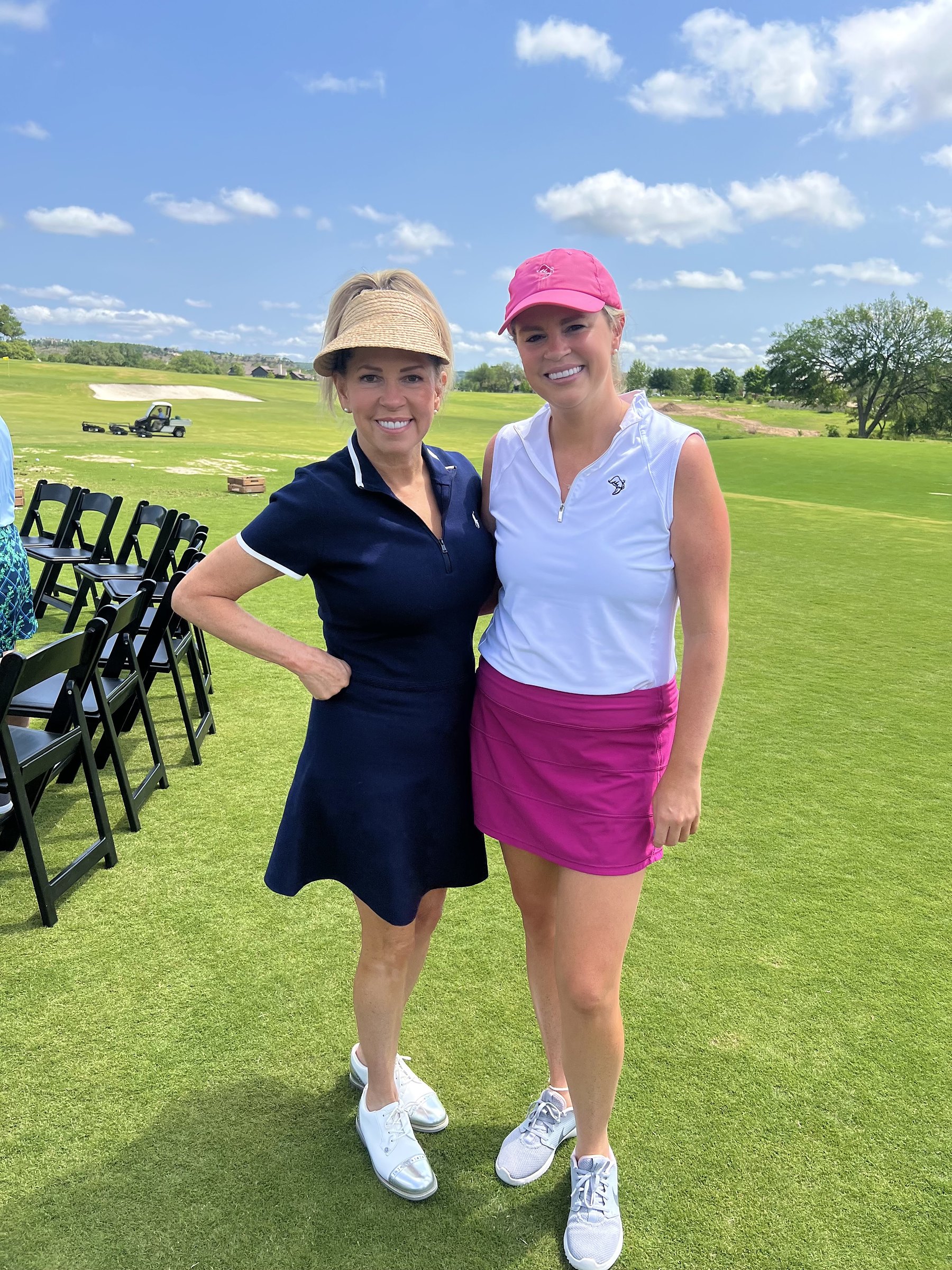 Savannah Sikes and her mom golfing at Boot Ranch in Fredericksburg, Texas