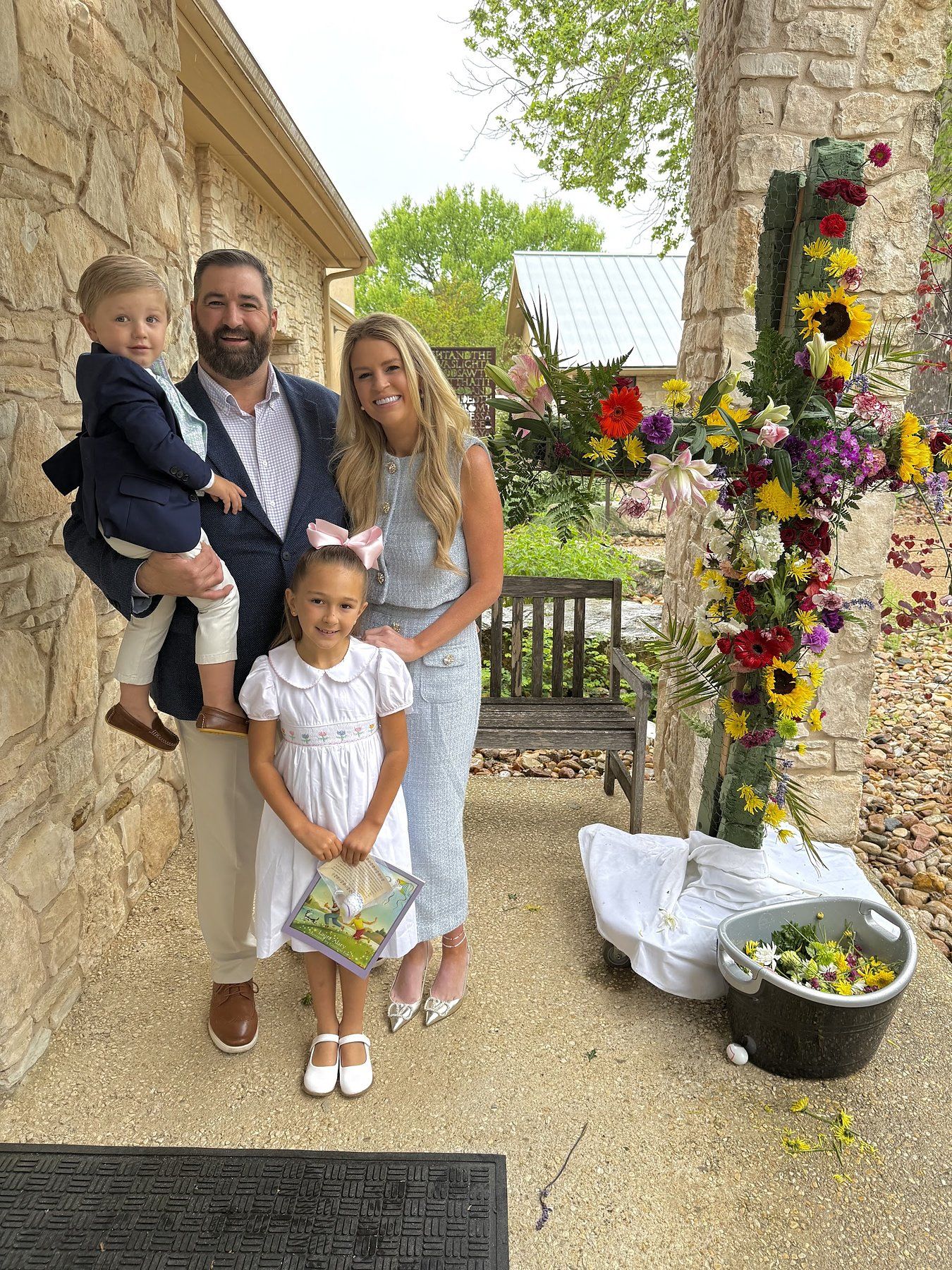 Savannah Sikes and her family on Easter at St. Barnabas Episcopal Church in Fredericksburg