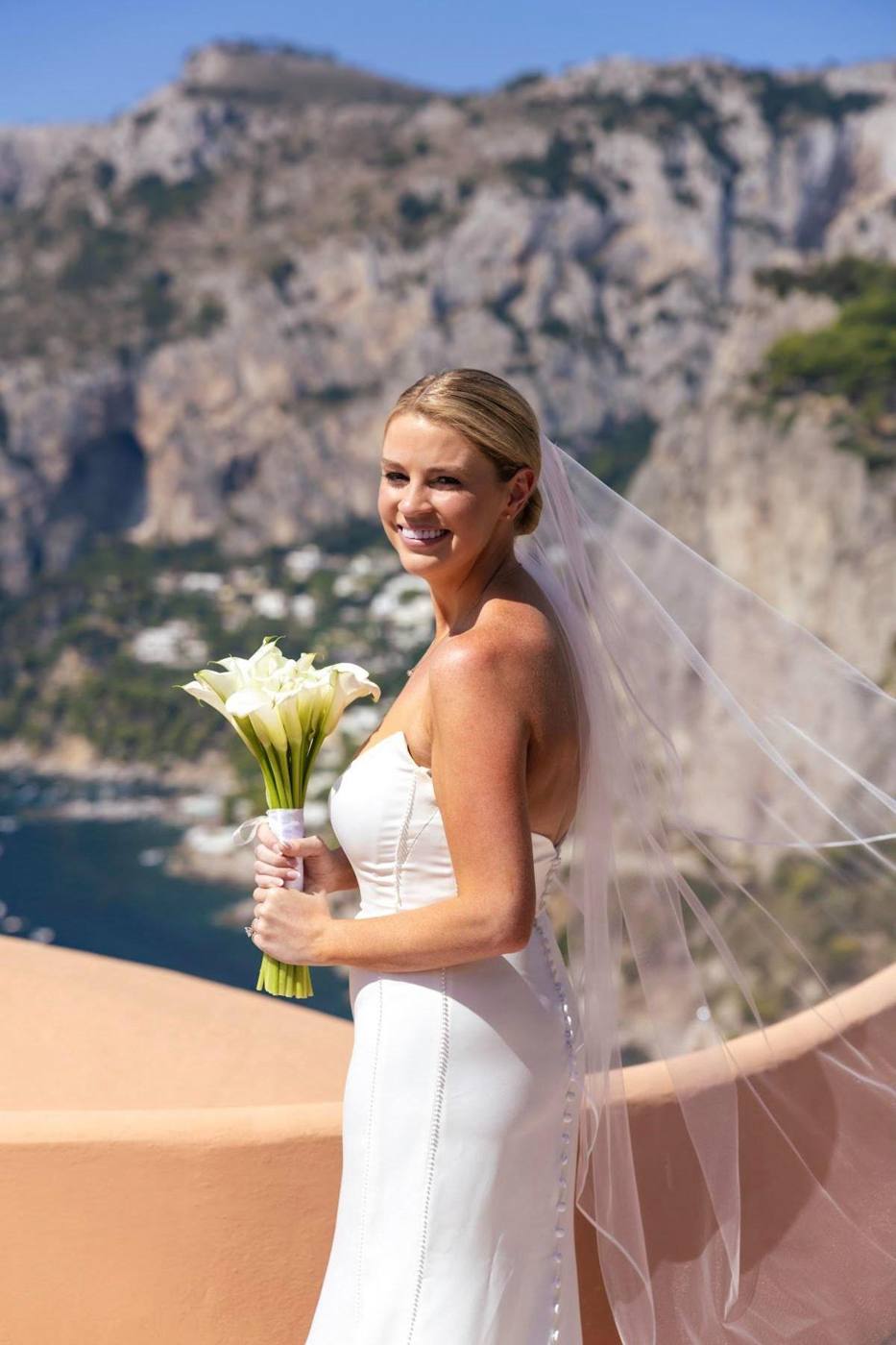 Savannah on her wedding day in Capri