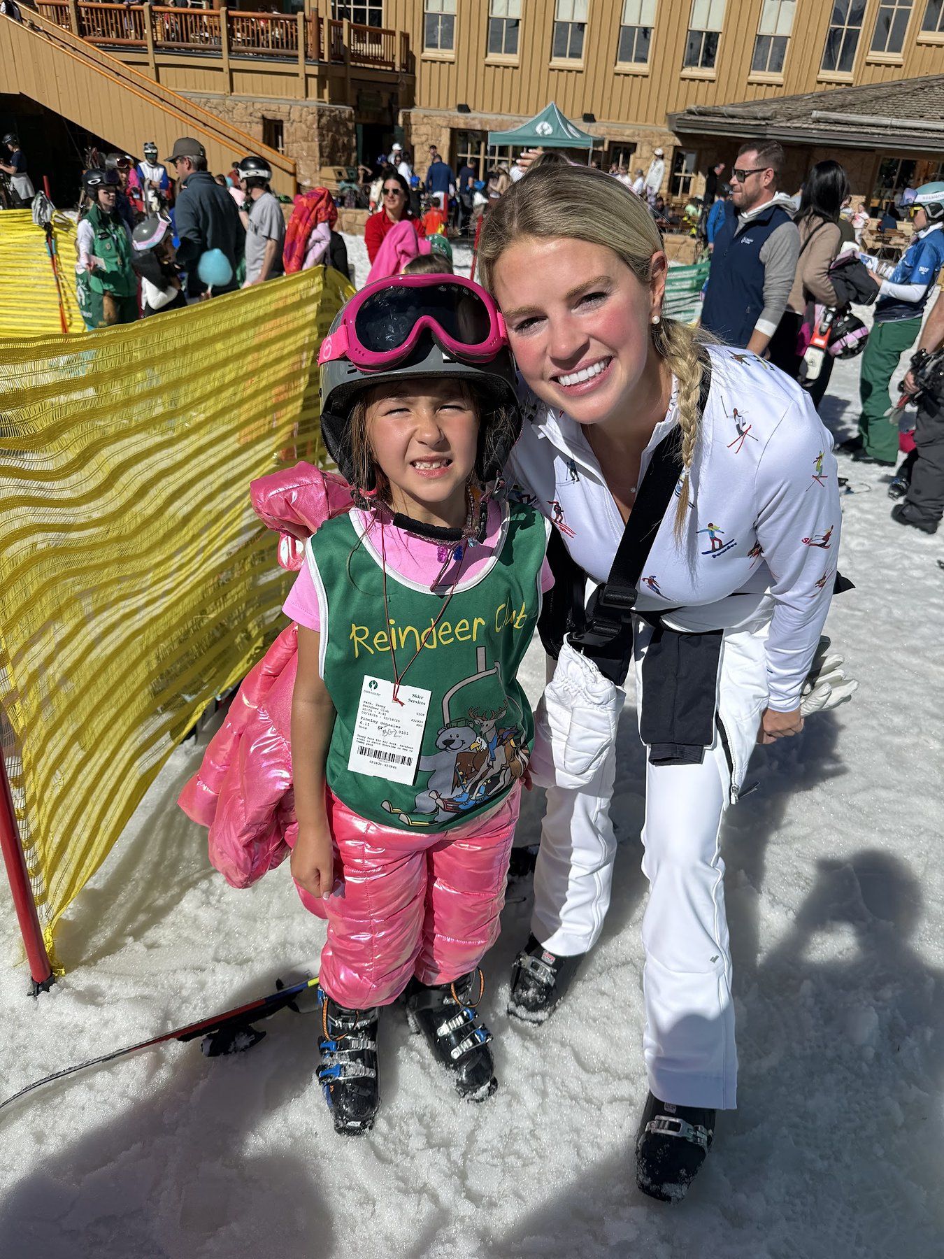 Savannah Sikes with her stepdaughter after ski school in Park City, Utah