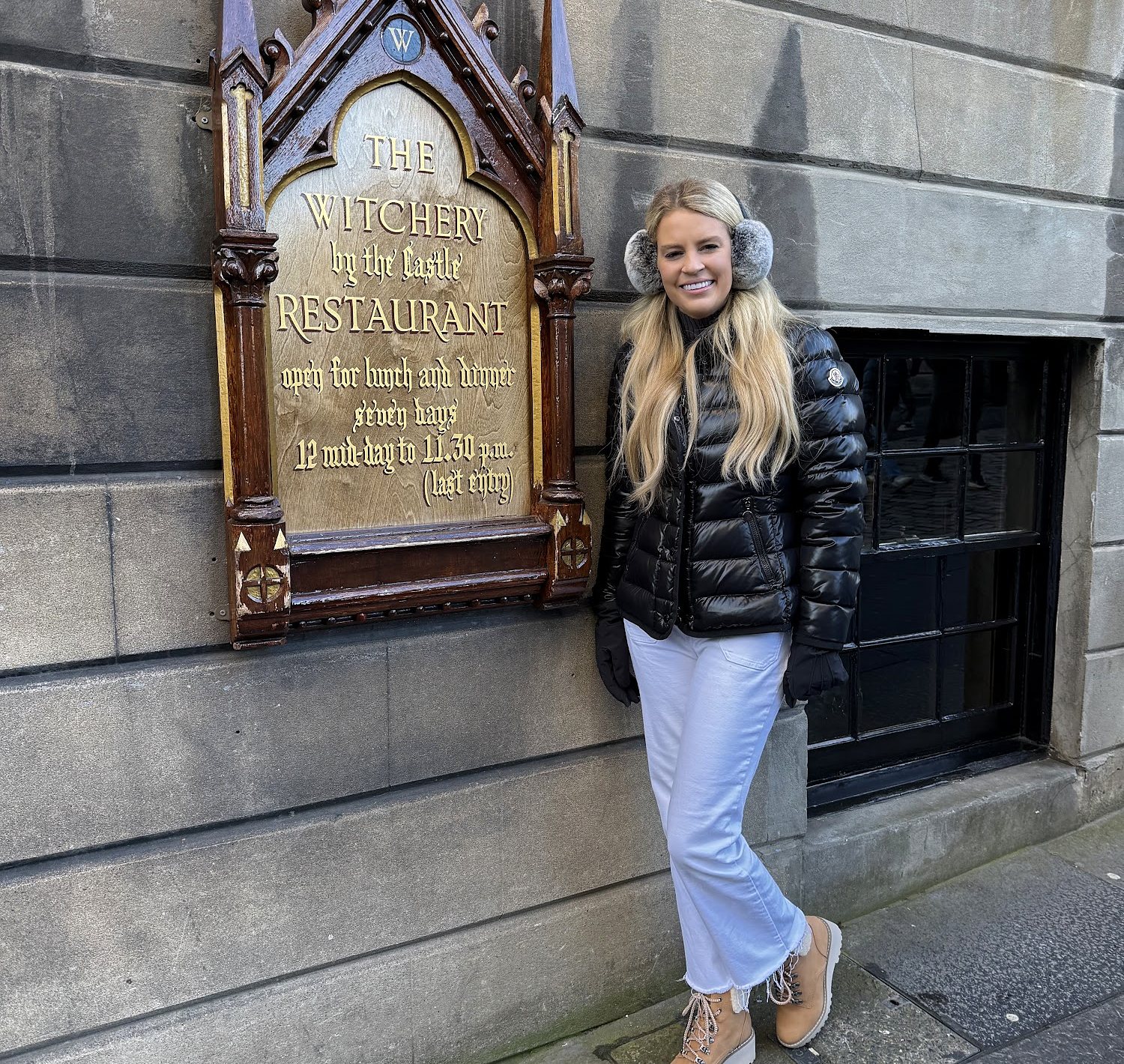 Savannah Sikes outside The Witchery by the Castle in Edinburgh